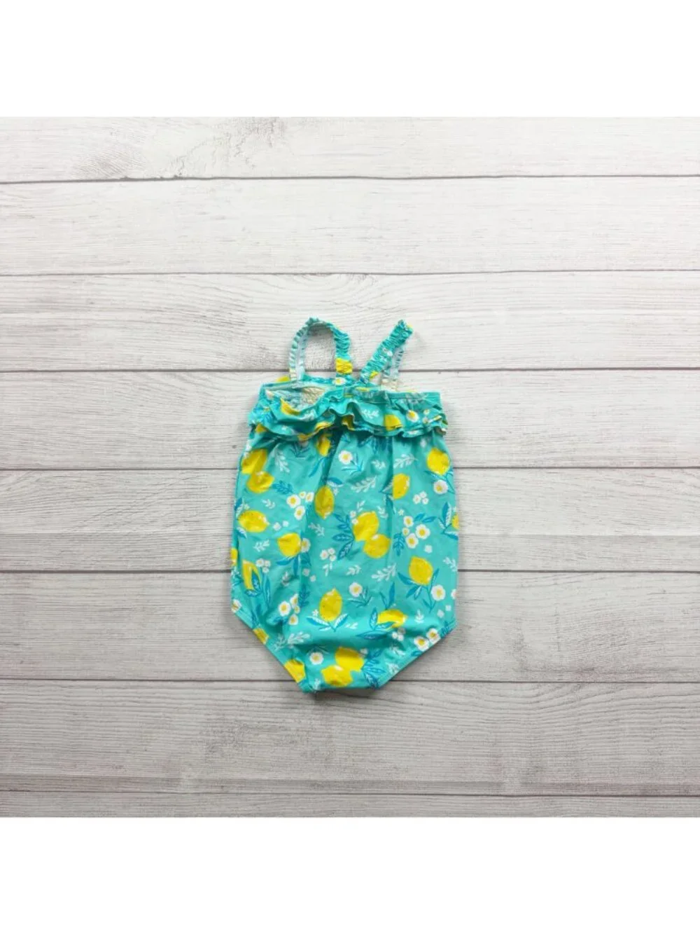 Hatley Kids Lemon Print Ruffled One Piece Swimsuit Swimwear 18-24 Months